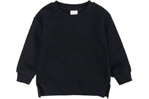 Toddler Baby Boy Girl Fle𝐞ce Pullover Sweatshirt Solid Color Crewneck Blouse Shirt Tops Warm Women's Top Undershirts