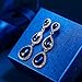 EleQueen Women's Silver-tone Austrian Crystal Tear Drop Pear Shape Long Dangle Earrings Royal Blue