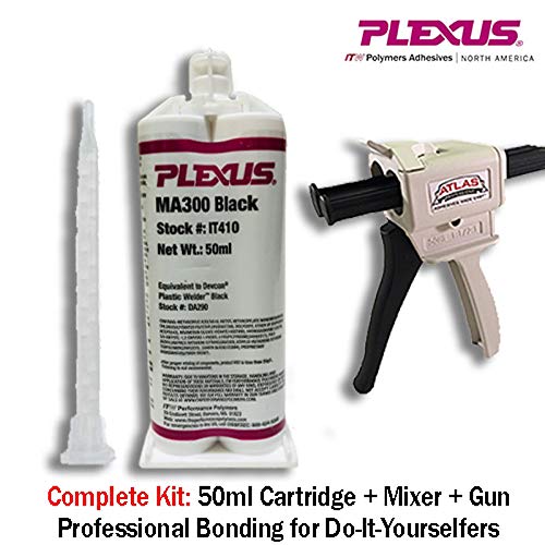 Plexus MA300 Black Two-Part Base & Accelerator (B/A) Methacrylate Adhesive - 50 ml Dual Cartridge - PLEXUS IT410 [PRICE is per CARTRIDGE]