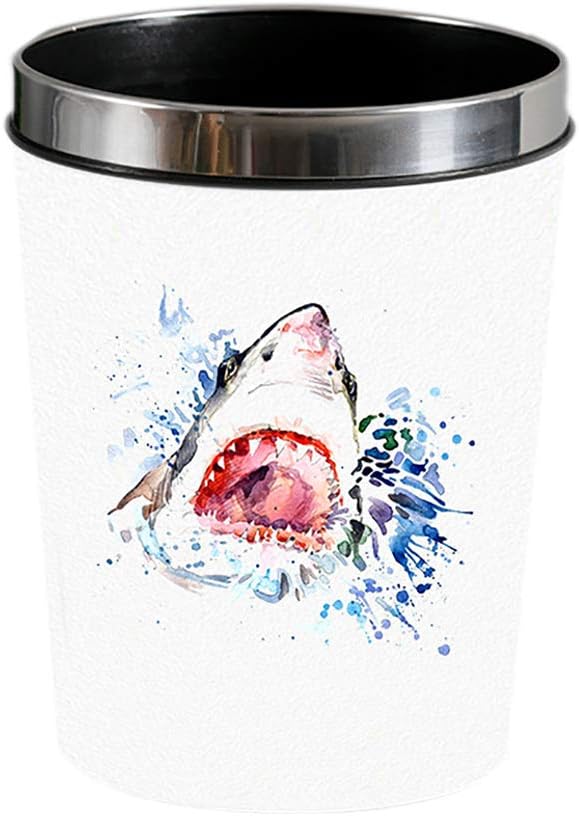 Wansan Trash Can Creative Garbage Can Leather Waterproof Wastebasket Office Bedroom Home Kitchen Bin Without Lid