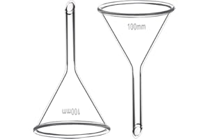 SEOH 100mm Glass Funnel, Short Stem, Borosilicate Glass, Heavy Wall, Karter Scientific 213V12 (Pack of 2)