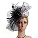 Mwfus Women Girls Mesh Feather Fascinator Wedding Cocktail Tea Party Headband Hairband