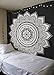 Madhu International Mandala Tapestry Wall Hanging Psychedelic Hippie Bohemian Tapestries Indian Bedding Wall Decor (Black & White, Twin(54x82Inches)(140x210cms))