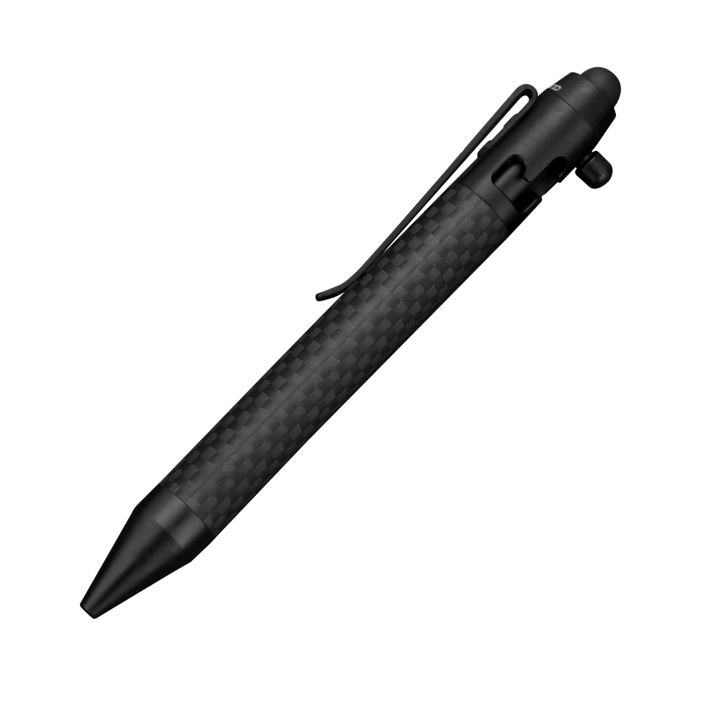 Photo 1 of Cool Hand 4.9'' Carbon Fiber Bolt Action Pen Stylus for Touch Screen, Ballpoint Ink Refillable, Compact Size, Skelton Out Deep Pocket Clip for Easy Carring