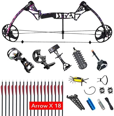 XQMART Compound Bow Package,Archery for Adults,with Hunting Accessories,Right Handed,19-30" Draw Length:15-70Lbs Draw Weight,IBO Rate 320fps (Ship from USA Warehouse)