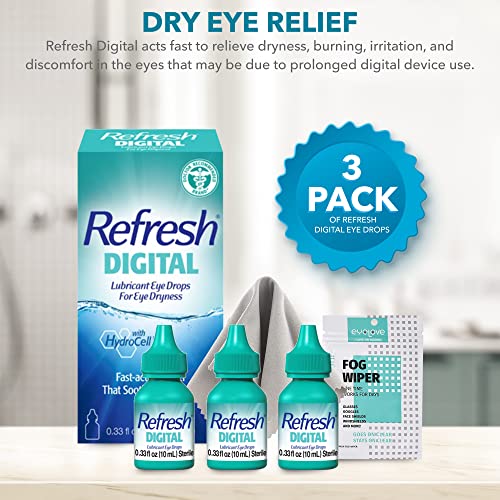 Refresh Digital Eye Drops, 3 Bottles Of 0.33 Fl Oz Sterile (Total 30 Ml