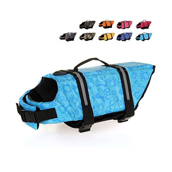 HAOCOO-Dog-Life-Jacket-Vest-Saver-Safety-Swimsuit-Preserver-with-Reflective-StripesAdjustable-Belt-for-All-Size-Dogs