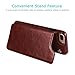 for iPhone 7 Plus/8 Plus Wallet Case with Card Holder,OT ONETOP Premium PU Leather Kickstand Card Slots Case,Double Magnetic Clasp and Durable Shockproof Cover 5.5 Inch(Brown)