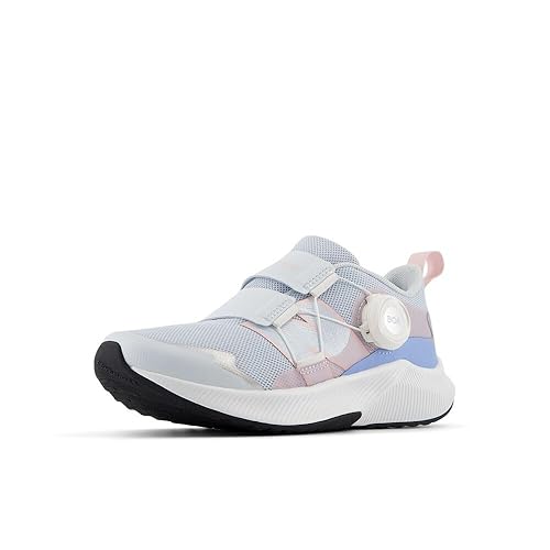 New Balance FuelCore Reveal V4 Boa Running Shoe, Ice Blue/Rose Sugar, 10.5 Wide US Unisex Little_Kid