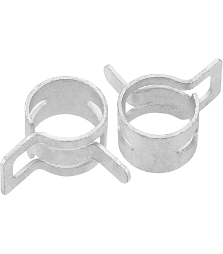 Uxcell Spring Band Hose Clamps 10mm | 10 Pack Zinc Manganese Steel Clamps For Fuel Line, Silicone Tube