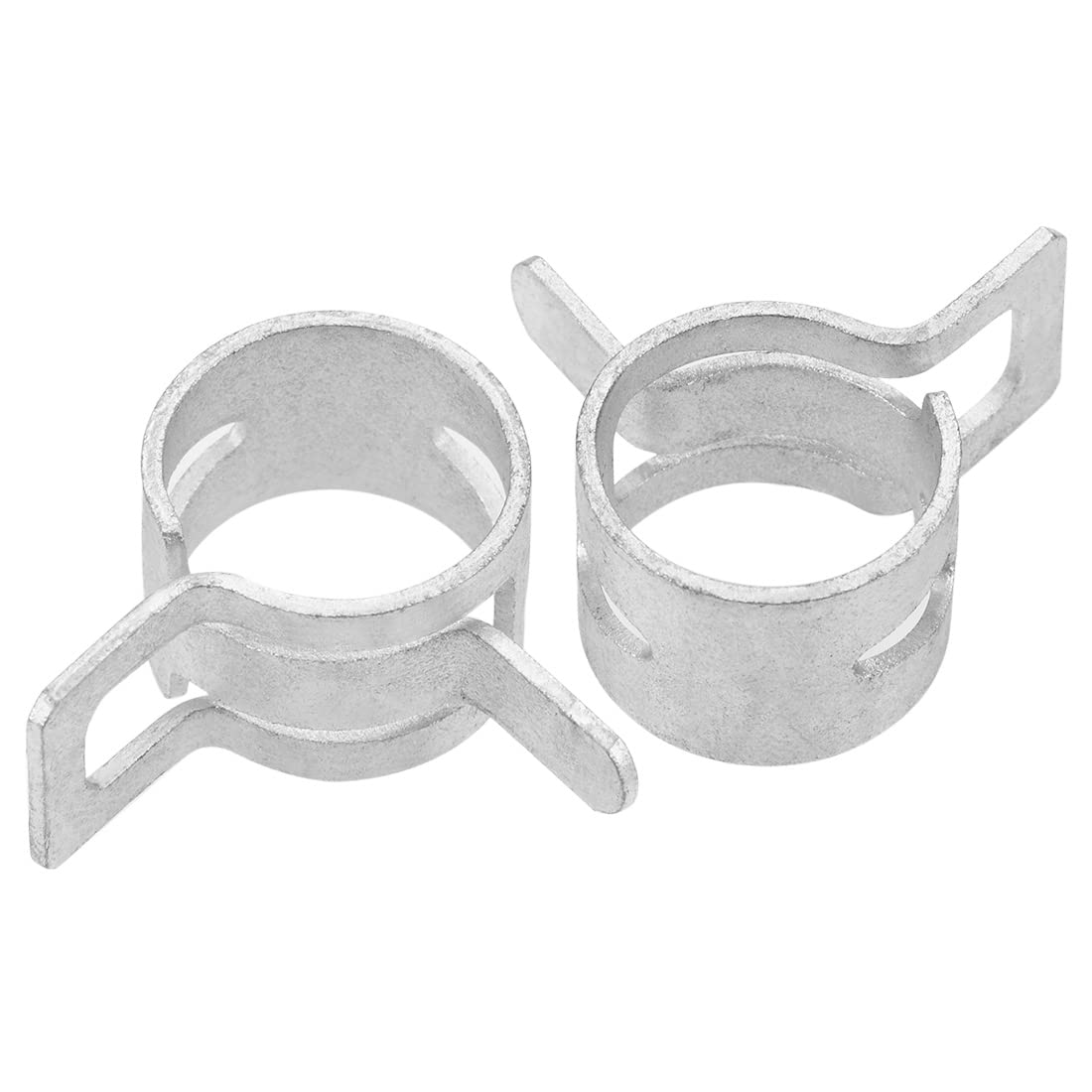 uxcell Spring Band Type Clamp 15mm Inner Dia Fit 15.5-16.2mm OD Hose Fuel Line Silicone Tube Clips Clamp Silver Manganese Steel 10Pcs