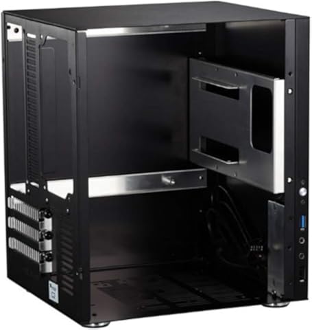 Red tide Escritorio Mini Ordenador Caja De La PC, USB3.0 Pequeño Chasis De Aluminio Rojo De La Aleación C2S HTPC ITX Alta Quilty,Negro