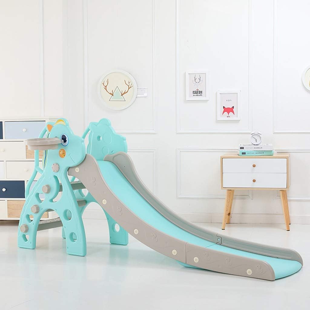 Kimanli Children's Slide, Kids Indoor and Outdoor Slide Frame Climbing Stairs Baby Amusement Park Accessories (Blue)