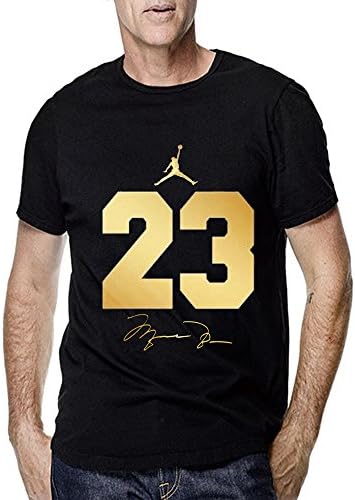 Jordan 23 Gold for Men T Shirt (X-Large, Black)