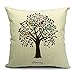 NYKKOLA Soild Linen Tree Theme Throw Pillow Covers Set of 4, Decorative Pillowcase Cushion Cover for Sofa Bedroom Car 18 x 18 Inch 45 x 45 cm (Style 05)