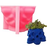 Overlapping Skull Succulent Flower Pot Silicone Mold Concrete Planter Vase Cement Mold Plaster Epoxy Resin Pen Brush/Candle Holder Mold Polymer Clay Mould
