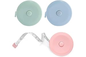 DFsucces 3 Pack Soft Sewing Tape Measure for Body Measuring, 79 Inchs Mini Measurement Tape,Premium Retractable Fabric and Cl