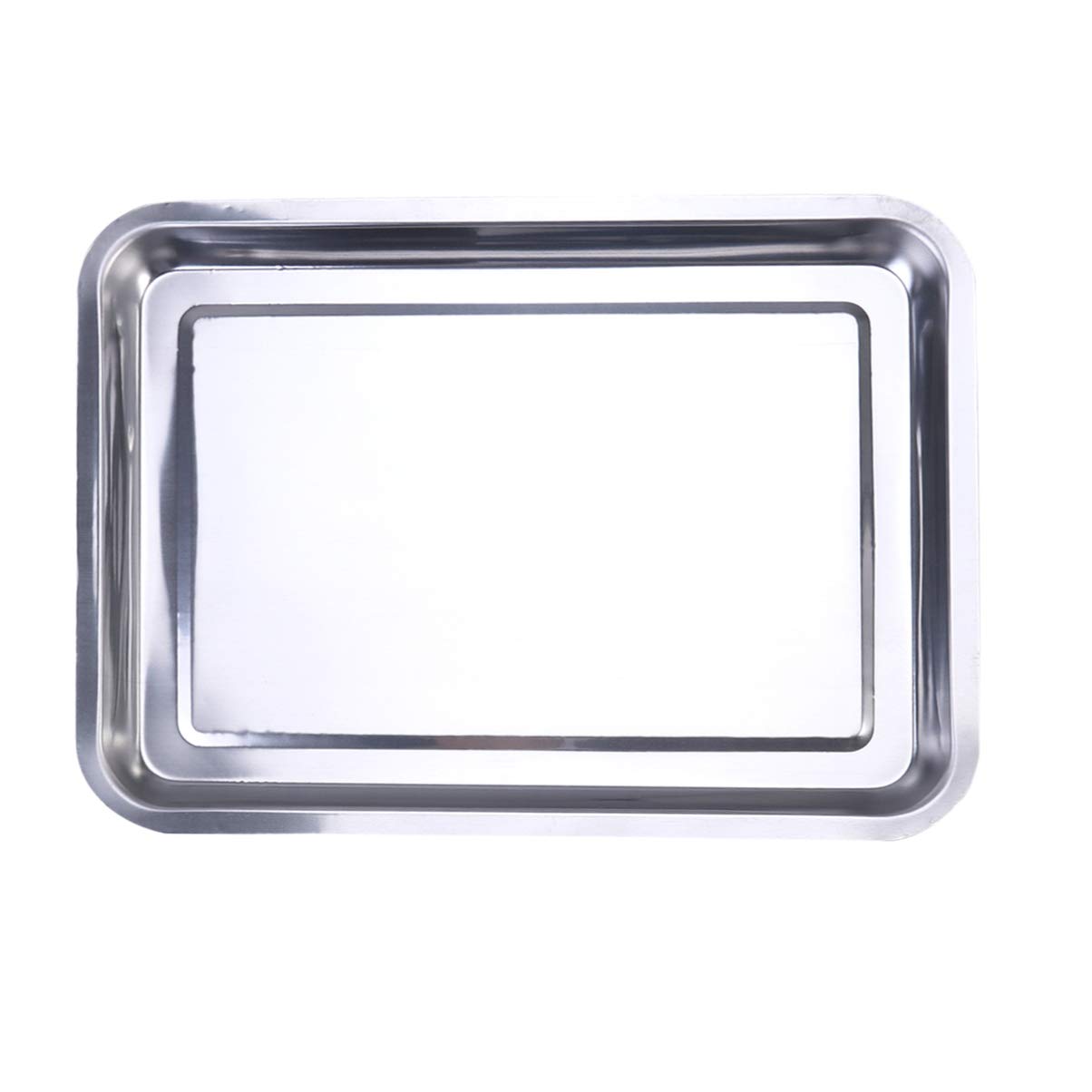 Yardwe Stainless Steel Baking Tray Steel Baking Pans Sheet Cookie Sheet Pan Serving Platter Tray for Oven
