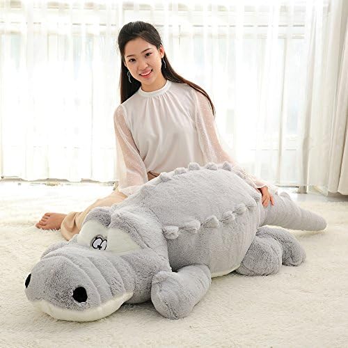 YXCSELL Decorating for Home Office Lumbar Pad and Support Throw Animal Pillow Toy Cute Cuddly Soft lifelike Stuffed Plush Gaint Girl Toy Doll For Kids Christmas Gift 55 Inches Crocodile