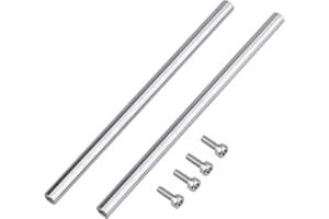 BUVVTPU [2pcs/Pack] 8 x 400mm Linear Motion Rod Shaft Guide, 2PCS End Hollow Linear Steel Rods with Screws for 3D Printer and CNC Machine (Inner Hole Dia 4mm) (End Hollow Inner Hole Diameter: 4mm, 8 x 400mm)