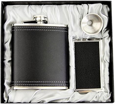 HNXZL 70z Stainless Steel Wine Liquor Hip Flask & Funnel Set & Shot Glass 6 Pieces Set