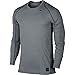 Nike New Men's Pro Cool Fitted L/S Shirt Carbon Heather/Black/Black Small