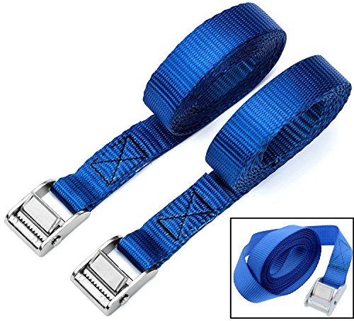 VVHOOY 12ft Premium Lashing Straps, Quality Cargo Strap Lock Cam Buckle, 250 lbs Max Break Strength for Lashing Straps for Kayak, Canoe Multi-Purpose and Vehicle Roof Racks