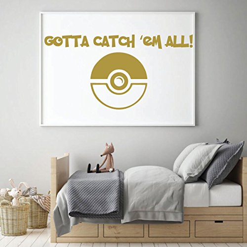Pokemon Wall Decal - Gotta Catch 'Em All - Vinyl Decoration for Boy's Bedroom, Playroom or Game Room