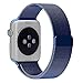 ClockChoice Milanese Loop Stainless Steel Watch Band for 38mm Series 1 & 2 iWatch, BLUE | Unique Magnet Lock, No Buckle Needed, Women and Men Use | Bonus Tempered Glass Screen Protector