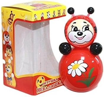 Tumbler Toy, Roly-poly Baby Toy Nevalyashka "Small BEE" with Sound, 3.5"x3.5"x6.3"