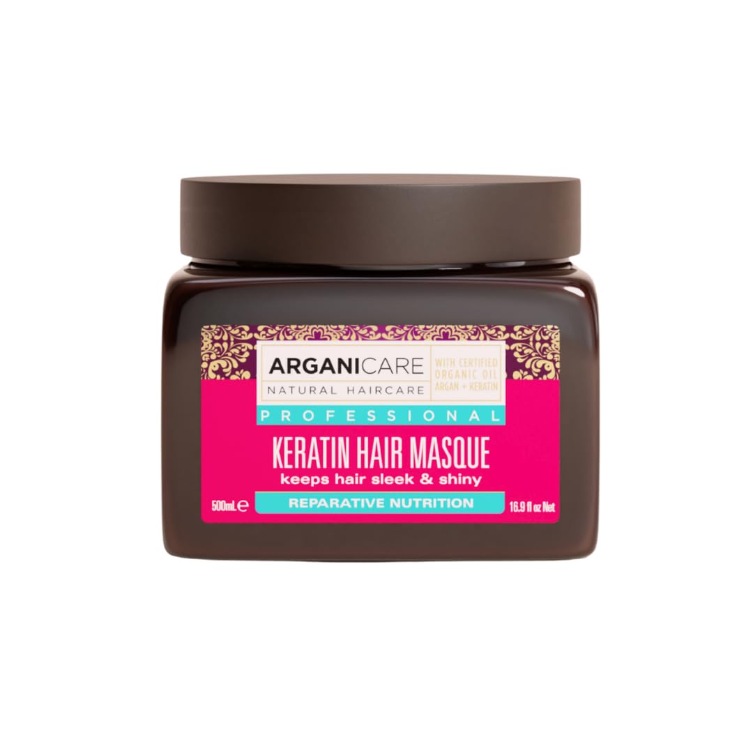 Arganicare | Keratin Repairing Hair Masque | All Hair Types | Intensive Conditioning Care | Smoothness, Strength and Shine | 500 ml