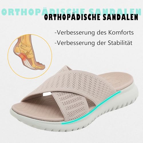 ZDQ Sandalias Mujer Verano Ortopedicas Sandalias con Punta Abierta Rosa37
