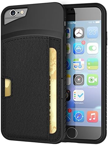 iPhone 6 Case, REBOOS [Wallet Pro Series] iPhone 6 Leather Wallet Case "Holds 3 cards plus cash" for iPhone 6/6S -Black