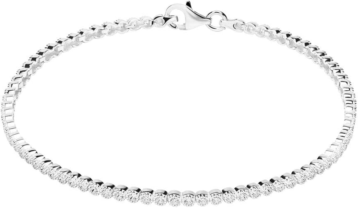 Damen Armband von Unique aus 9K Weißgold mit Zirkonia Amazon.de Schmuck