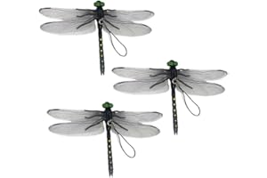 3Pcs Dragonfly Hat Clip for Bug Repellent,Realistic Artificial Dragonfly Fly Repelling Supplies, Decorative Indoor Outdoor Cr