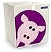 Foldable Cube Storage Bin Box for Nursery or Kids Toys (Pig)