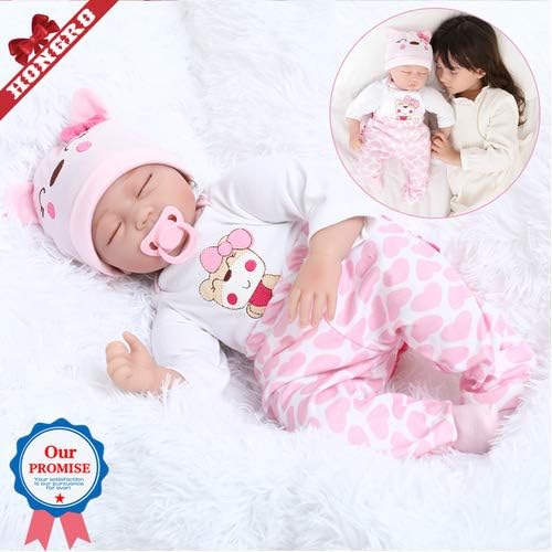 Prezzo HONGRO 22 Pollici 55 cm Bambola Reborn realistica, rinata ad Occhi Chiusi, qualità realistica, Bambola Fatta a Mano, Vinile Morbido Silicone, Bambola Reborn Girl, Certificazione EN71 Offerte