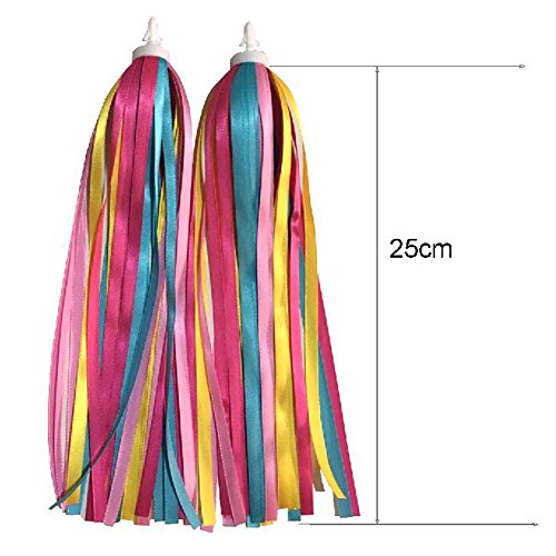Bestartstore 1Pair(2pcs) Children Kid's Bike Scooter Bicycle Handlebar Grips Colorful Polyester Streamers Tassel Ribbons