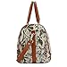 BAOSHA HB-29 Ladies Women Canvas Carry-on Weekender Bag Travel Duffel Tote Bag Weekend Overnight Travel Bag (Light flower)