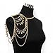JoJo & Lin Gold Tone Harness Multilayer Body Chain with Beads Necklace Love Rocks Shoulder Drape