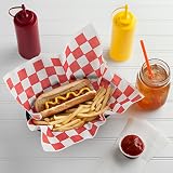 1000 Pack - Food Basket Liner - Deli Sandwich Wraps Paper - Checkered (Red)