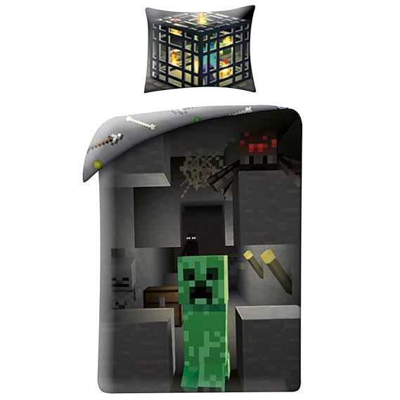 Minecraft Creeper Einzelbettbezug Set - Europäische Größe