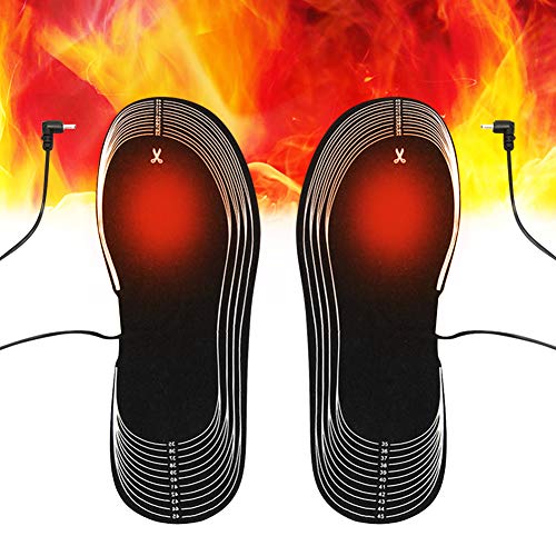Risunpet Gold-Crown Rechargeable Heated Insoles Foot Warmers for Men and Women, Winter Heating Shoe Insert Warm Feet for Hunting Fishing Skiing, Camping