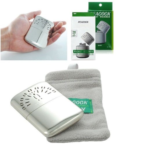 Hakkin Handwarmer met pauw standaard, 24 uur handwarmer, Made in Japan by Peacock