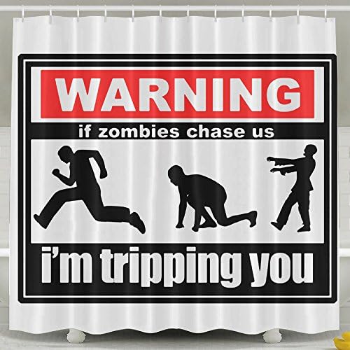 SHOWCF If Zombies Chase Us I'm Tripping You Anti Bacterial Waterproof Polyester Shower Liner