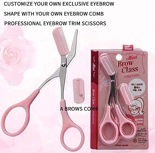 Yingred Eyebrow Scissors With Comb Lady Woman Men Hair Removal Grooming Shaping 2pack