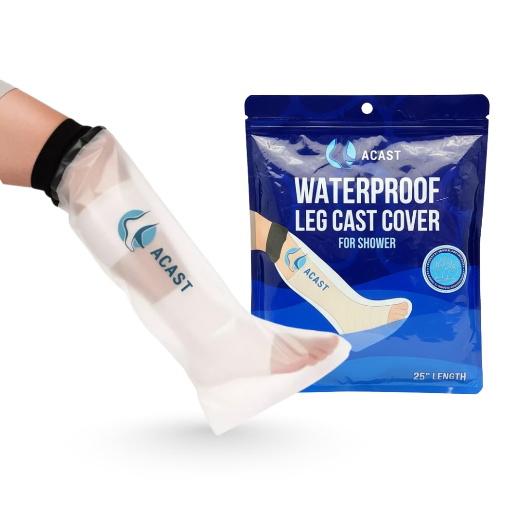 ACAST Leg Cast Cover for Shower - Waterproof Cast Cover for Injuries & Plaster, Reusable Leg Protector For Knee, Ankle, Foot - Free E-book Included (Full Leg)