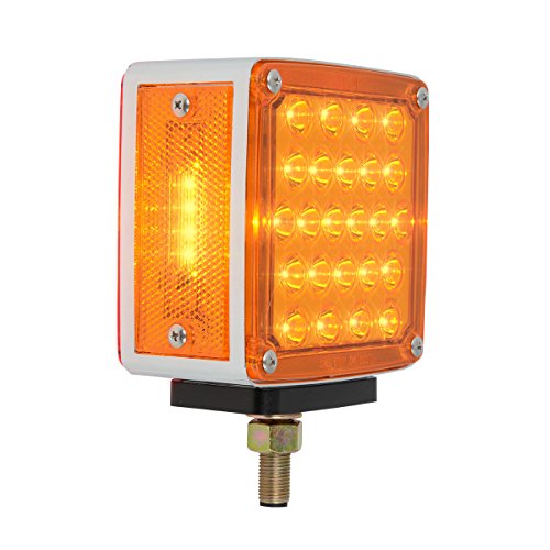 Grand General 77615 LED Pedestal Light (Square Double Faced Dual Function Amber/Red Pearl in Twin Pack)