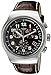 Swatch Men's YOS413 Quartz Stainless Steel Leather Bands Brown Dial Chronograph Luminous Watch