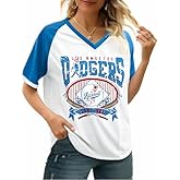 BEBNKGK Baseball Shirts for Women Game Day Sports Fan Tshirts Baseball Mama Oversized Printed Tees Short Sleeve Top